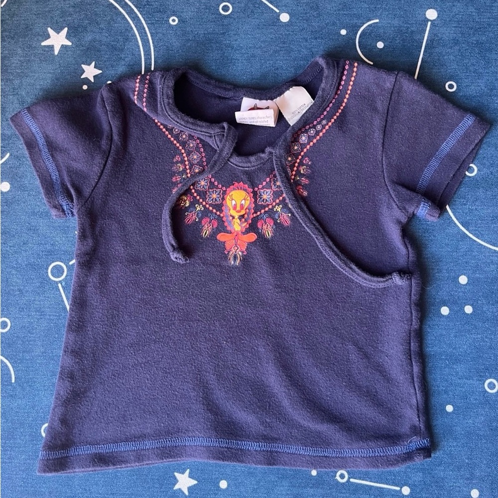 Vintage Looney Tunes Tweety Bird Short Sleeve Girls 6 90s 2K